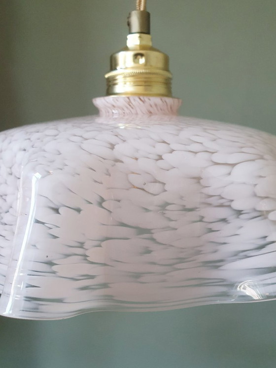 Image 1 of Lampada a sospensione vintage in vetro Clichy, anni '30, lampada da soffitto Art Déco