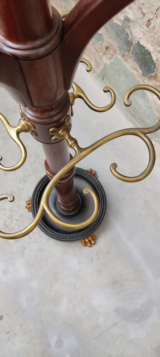 Porte-manteau/penderie victorien anglais ancien en acajou (vers 1850) – Portemanteaux, Wood, Brass (photo 9 of 15)
