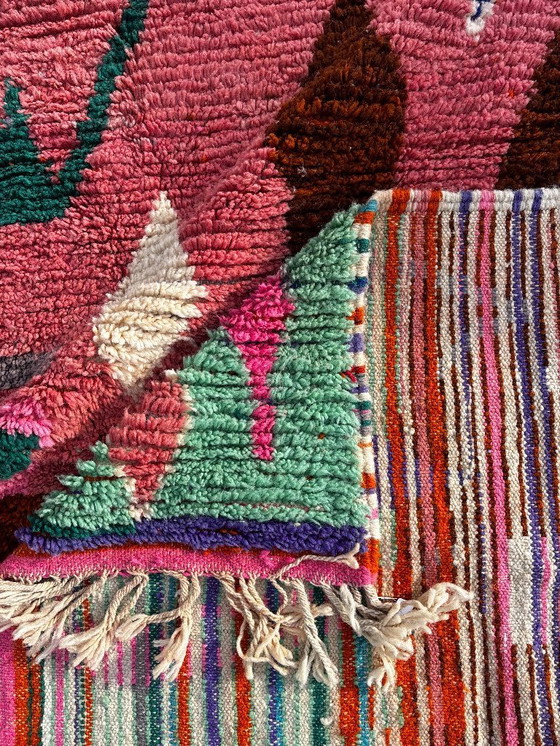 Image 1 of Modern Moroccan Berber Rug 200x300 cm– Handmade Wool Geometric Area Rug, Pink Boujad Style