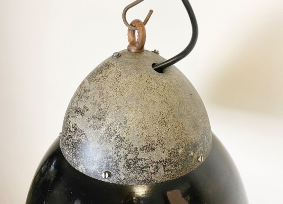 Image 1 of Lampada a sospensione industriale in smalto nero, anni '30