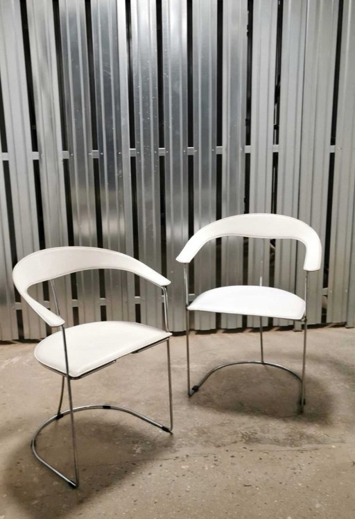 Chairs Canasta Arrben Italy 1960s  - natural leather