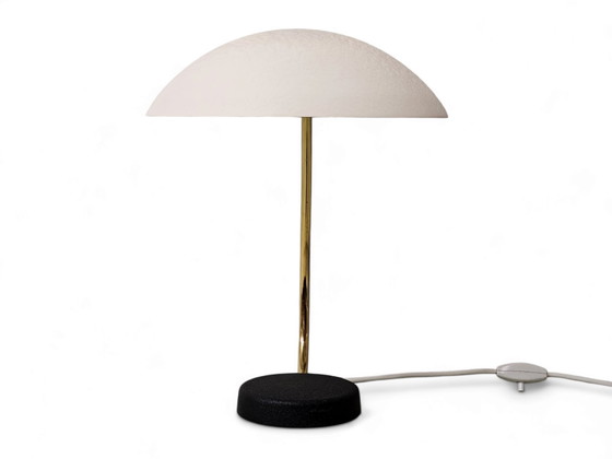 Image 1 of Lampe de table / lampe de bureau noire et blanche, style cosaque, milieu du XXe siècle