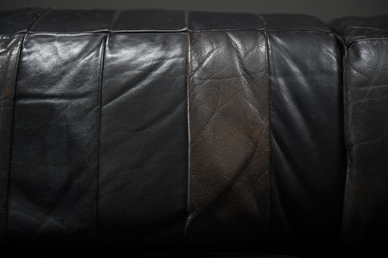 Image 1 of Stunning Vintage DS-88 Sofa in Black Leather by Team De Sede for De Sede Swiss