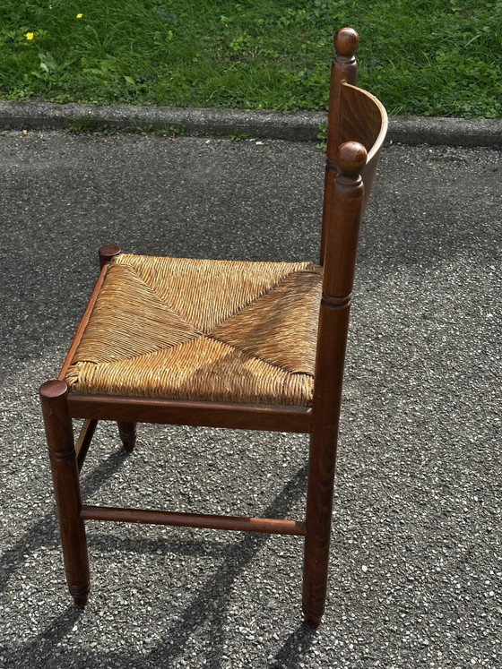 3 Sedie Vintage in Legno e Paglia – Anni '50/'60 – Sedie da pranzo, Wood (photo 13 of 15)