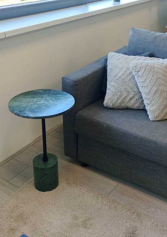 Image 1 of Green Marble Side Table Metal
