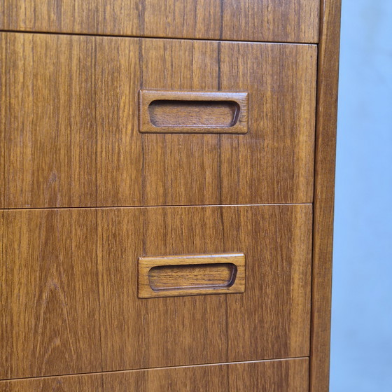 Image 1 of Vintage Deense ladekast, commode jaren 60 teak 6 laden