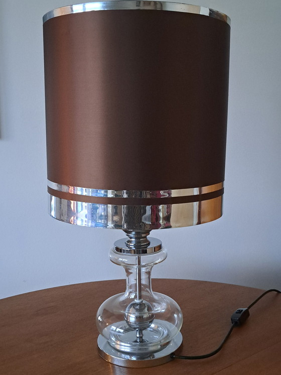 Image 1 of Lampada da tavolo di design Richard Essig – anni '70 – Vetro e cromo – 62 cm