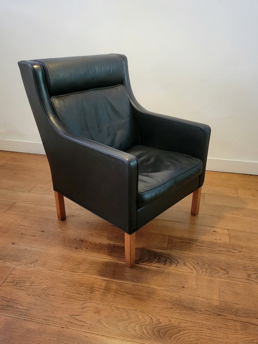 Vintage armchair by Borge Mogensen model 2431 with ottoman