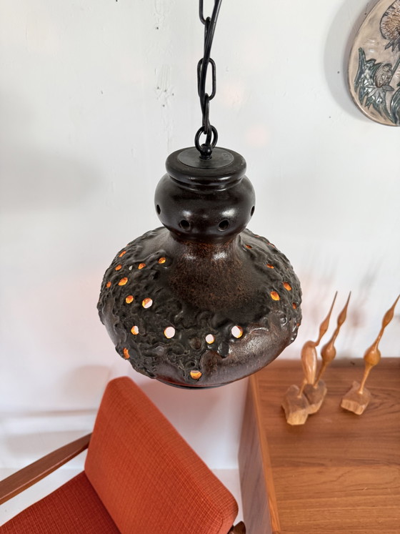 Lampe suspendue vintage en céramique Fat Lava, Richard Essig ‘60 – Suspensions, Ceramic, Metal (photo 8 of 12)