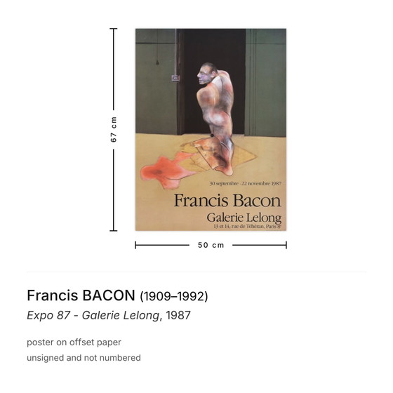 Francis BACON Poster Expo 87 - Galerie Lelong – Paper (photo 3 of 5)