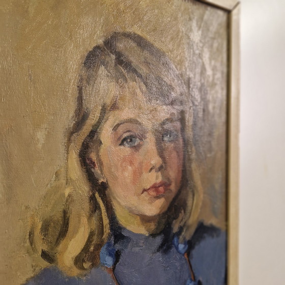 Image 1 of Óleo sobre lienzo Mari Trappeniers pintura antigua