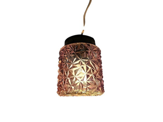 Image 1 of Corodex - Made in Holland - plafonniere - kristal look - glas - bakeliet - 60's