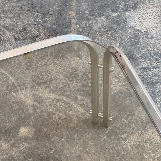 Image 1 of Steel and Glass Mid-Century Coffee Table, 1970