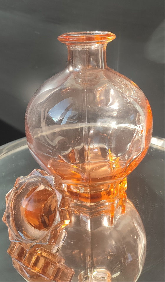 Image 1 of Art Deco Rosaline Glass Carafe (1930-1940)