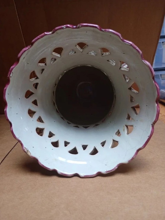 Image 1 of Colorful Italian Majolica Vase – Daliu Italy – Hand-painted