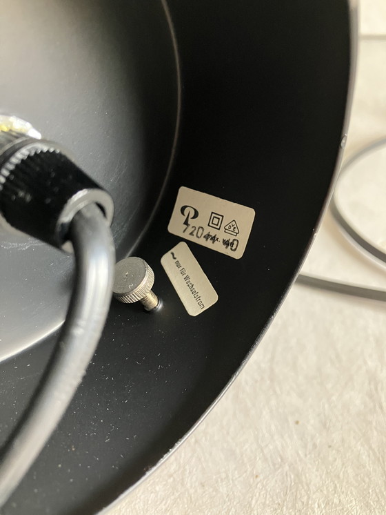 Image 1 of Peil und Putzler Vintage Bubble Glass Mushroom Table Lamp Black