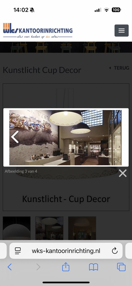 Image 1 of Kunstlichtbecher 100 Skygarden schwarz beige