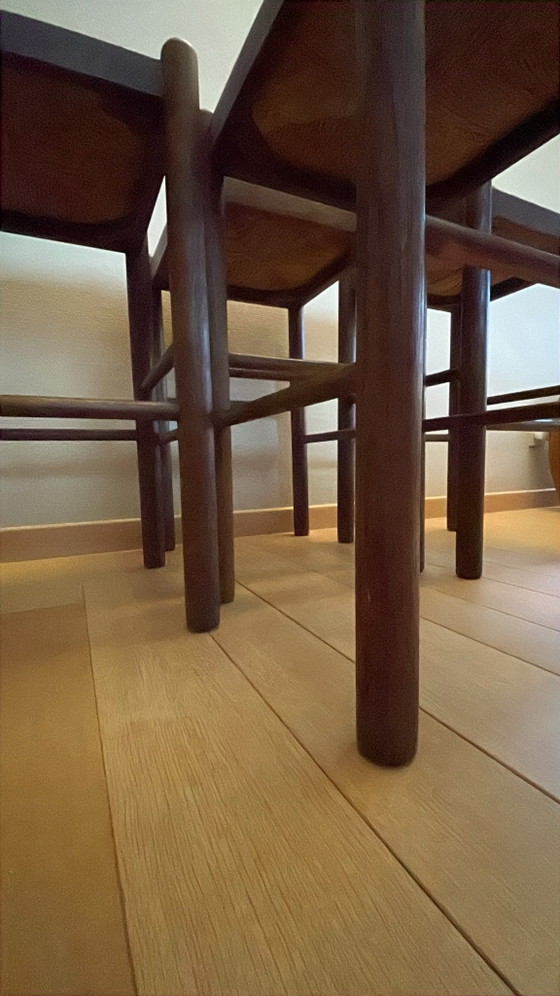 Tabourets de bar vintage – Rattan, Wood (photo 3 of 5)