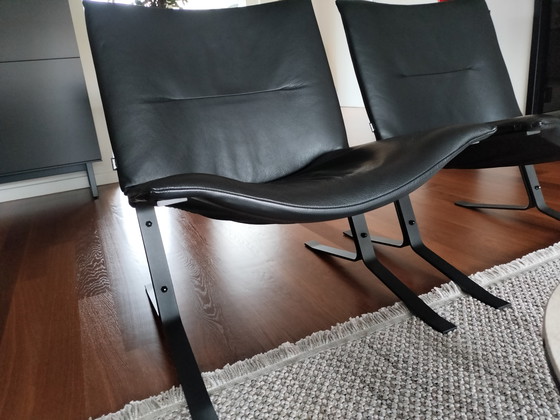 Image 1 of 2 sillas de diseño de cuero negro