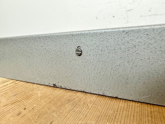 Image 1 of Grey Industrial Square Wall Clock from Pragotron, 1970s