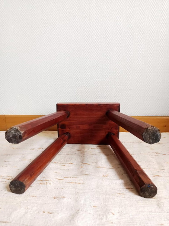 Image 1 of Vintage wooden brutalist farmhouse stool