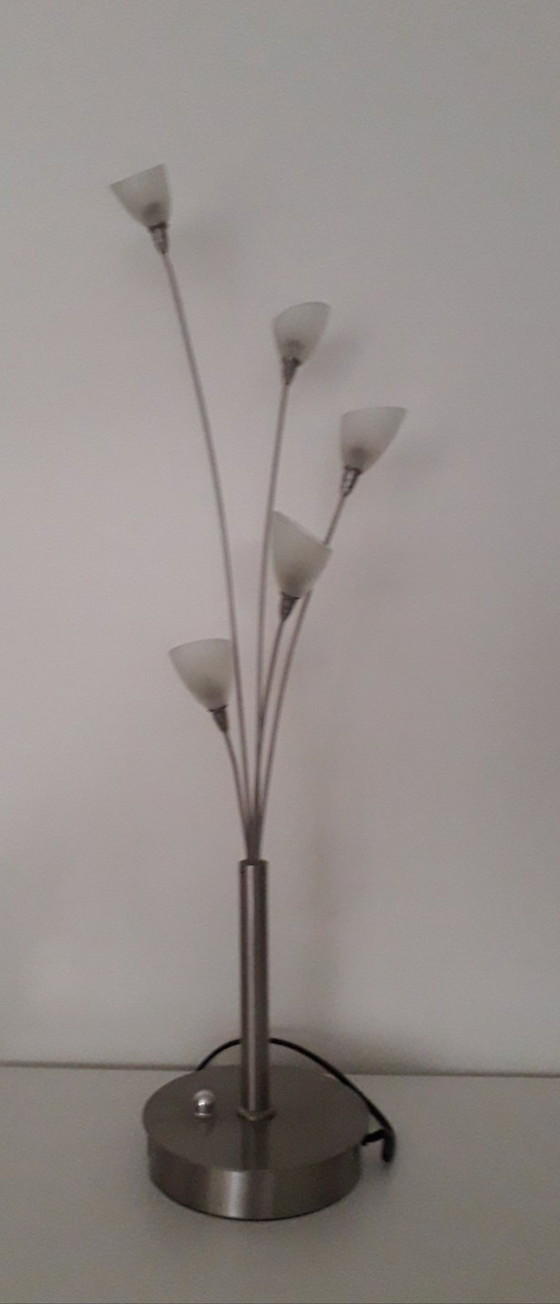 Image 1 of Jan des Bouvrie tafellamp zilverkleurig