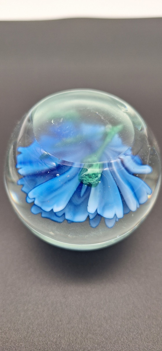 Image 1 of Blue flower paperweight