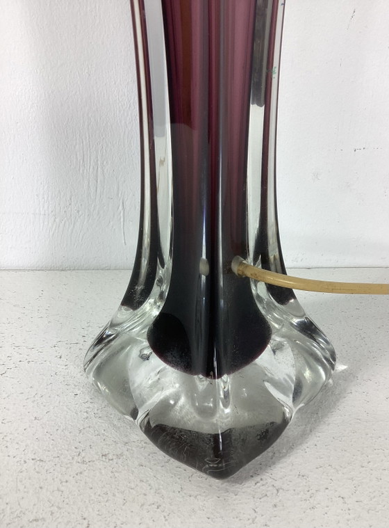 Image 1 of Vintage Sixties Flygsfors large glass lamp Swedish Paul Kedelv
