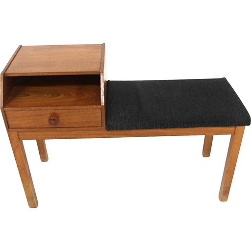 Banc téléphonique vintage en teck, Suède 1960