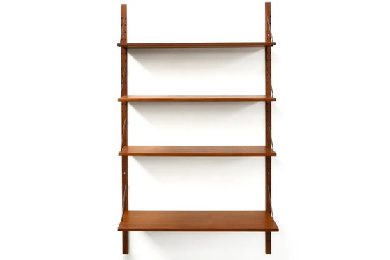 Breites Teakholz-Wandsystem im dänischen Design – Wandregal, Brass, Mid Century Modern (photo 5 of 5)