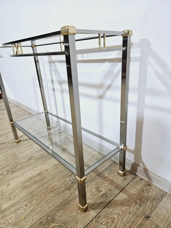 Hollywood Regency Konsolentisch – Metal, Chrome (photo 14 of 15)