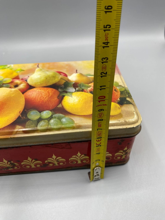 Vintage lithografische blikken doos met stilleven van fruit. – Decoratieve objecten, Iron (photo 5 of 6)