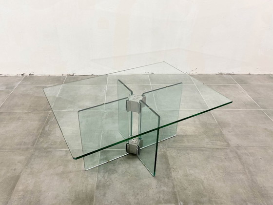 Image 1 of Vintage glazen salontafel toegeschreven aan Peter Ghyczy, 1970
