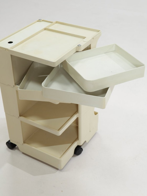 Image 1 of Space Age white Joe Colombo 'Boby' storage trolley, 1970s
