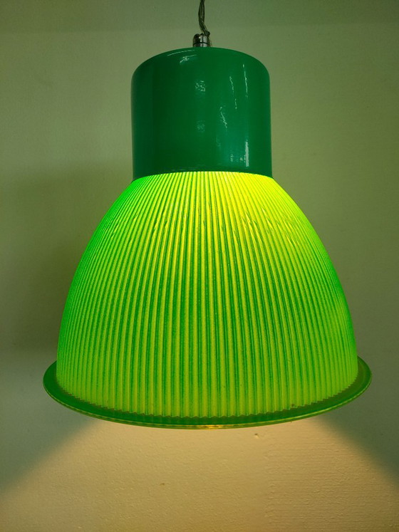 Image 1 of Lampada a sospensione retrò verde in plastica/metallo