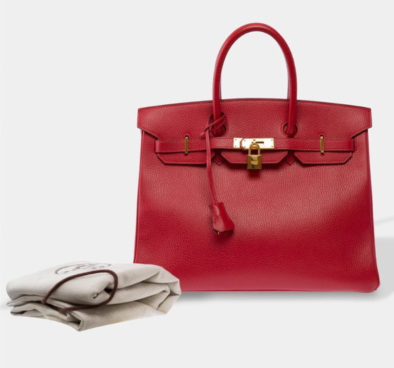 Image 1 of Sac HERMES Birkin 35 en Cuir Rouge - 103417
