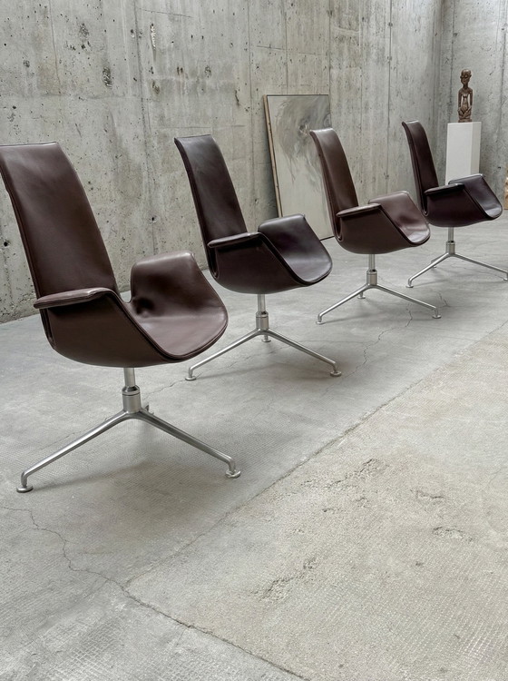 Image 1 of JUEGO DE 2 SILLONES FABRICIUS & KASTHOLM KNOLL FK 6727-3G SILLA GIRATORIA DE CUERO