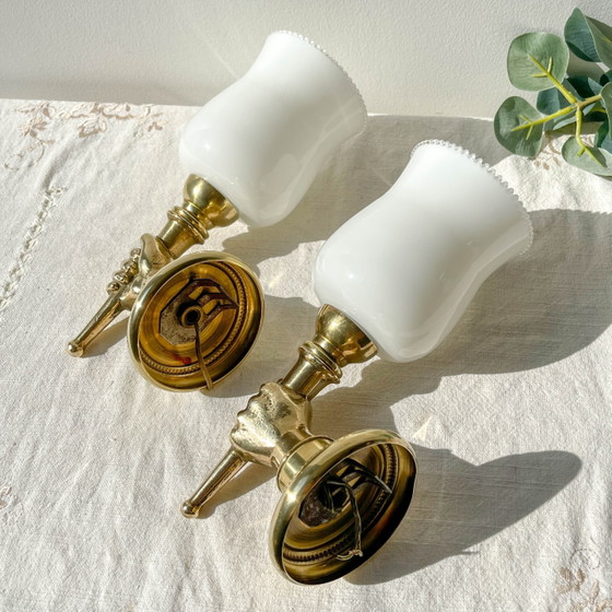 Coppia di applique vintage in ottone – Maison Jansen, anni '60 – Illuminazione (photo 10 of 10)