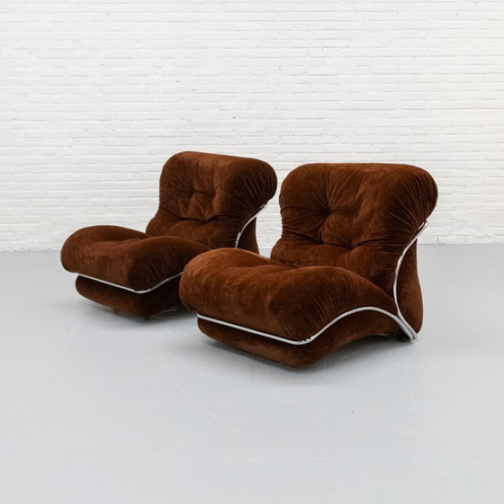 Image 1 of Set of Italian Corolla Armchairs by I.P.E 70's