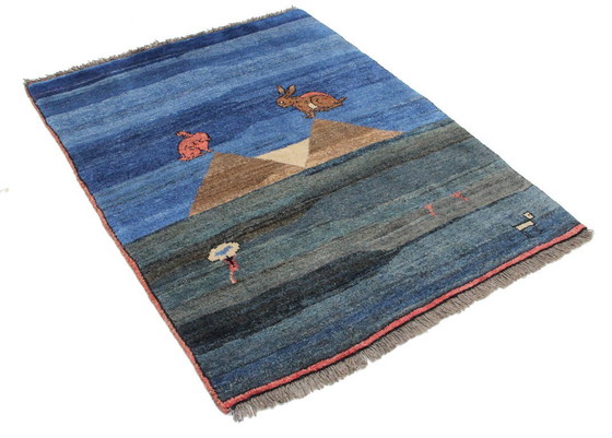 Image 1 of Tappeto orientale persiano Gabbeh Ghashghai originale, 158 cm x 119 cm, antico, naturale