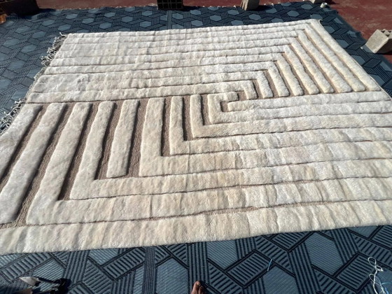Beni Mrirt Moroccan Rug 400x300 cm – Natural wool – Geometric design – Rugs & carpets, Cotton (photo 7 of 7)