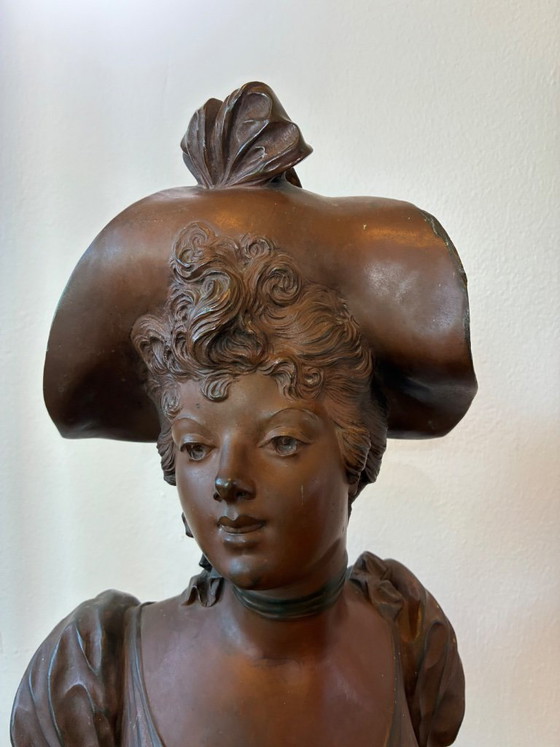 SELTENE Museumsqualität Jugendstil Bronze Büste von Marcel Début – Bildhauerei (photo 2 of 19)