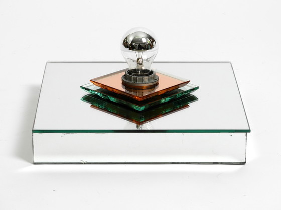 Image 1 of Superbe grand miroir italien des années 1980, plafonnier au design postmoderne