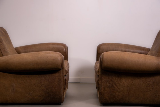 Image 1 of Sillones Mickey de Baxter Italia en piel nabuk color camel. Circa 1998