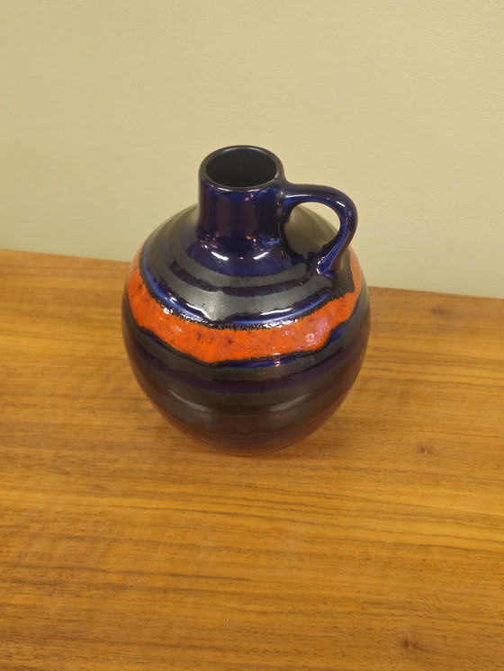 Image 1 of Vintage West-Germany Uebelacker Vase Ear Vase Vase Blue Orange