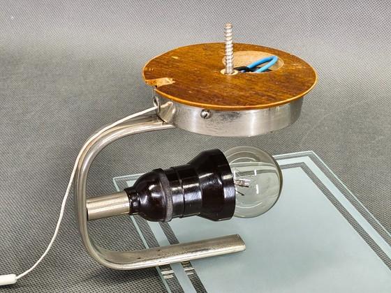 Image 1 of Een paar art-deco glazen wandlampen, Tsjechoslowakije, jaren 1940