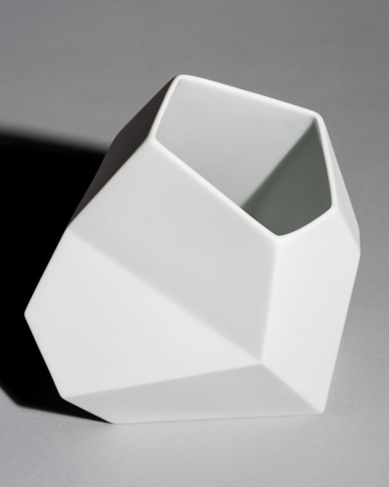 Image 1 of Vaso in porcellana bisquit Rosenthal TRIO di Achim Haigis Scultoreo e Geometrico