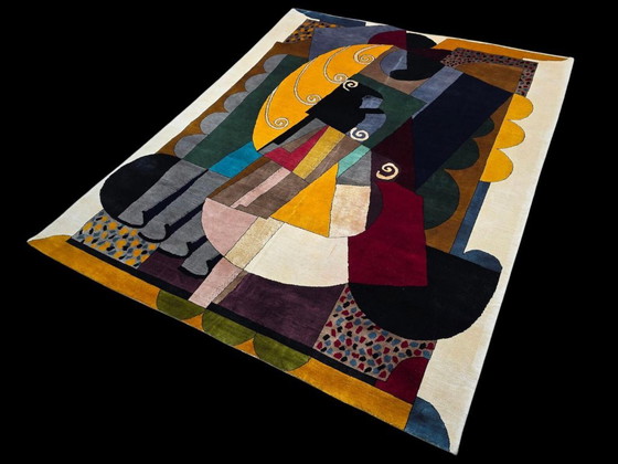 Alfombra cubista de Auguste Herbin – Mezcla de lana y seda anudada a mano (260 x 200 cm) – Cotton (photo 2 of 9)