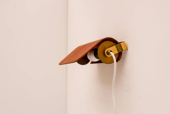 Applique vintage in teak. Design scandinavo classico di metà secolo. – Metal, Brass, Scandinavian (photo 7 of 14)