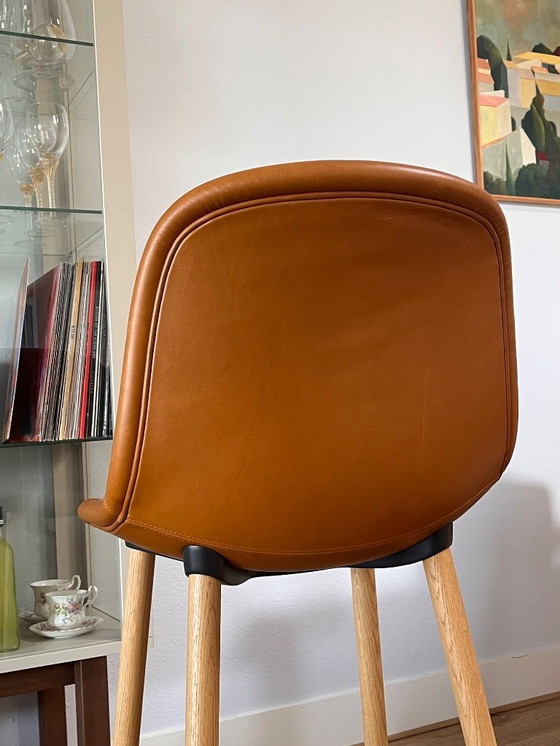Image 1 of Sgabello da bar Hay NEU in pelle marrone e legno